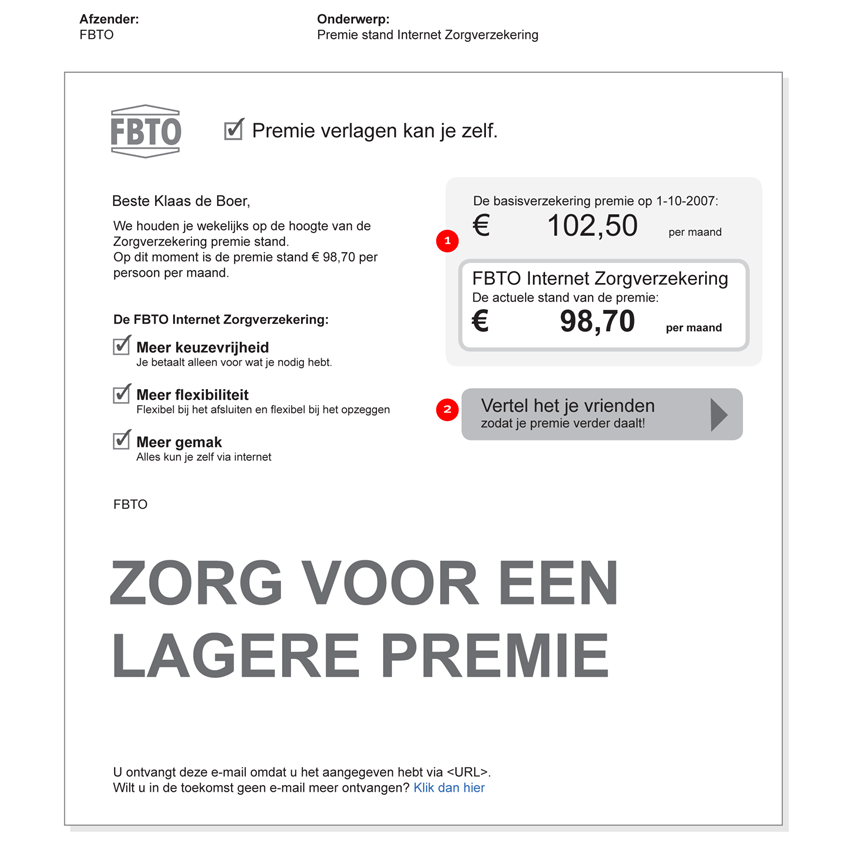 FBTO zorgverzekering - final emailing - interaction design