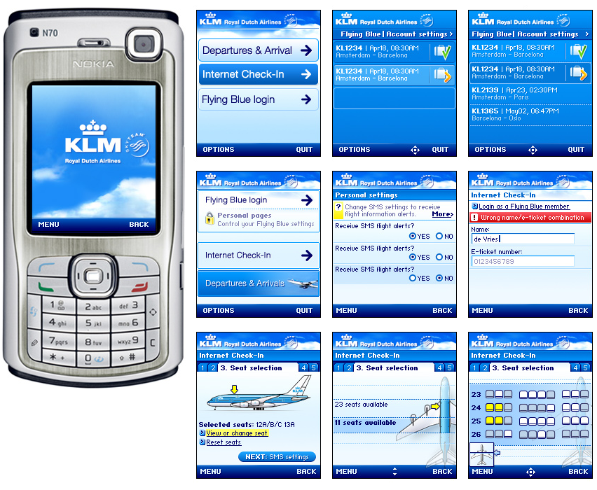 KLM Mobile internet check-in - visual design