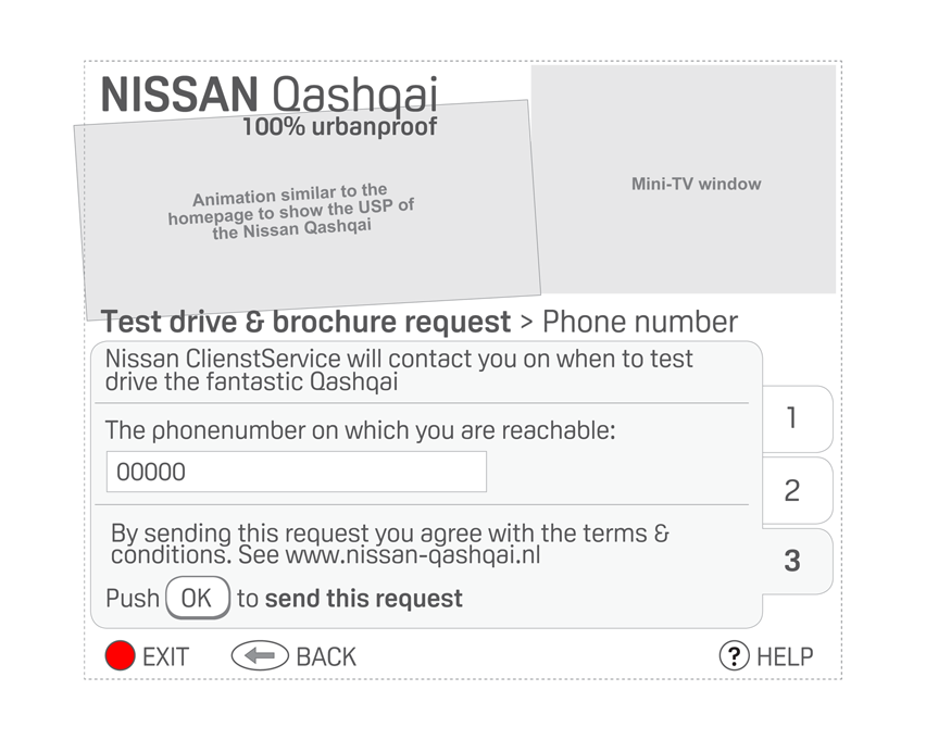 Nissan Qashqai - step 3 in request form - interaction design